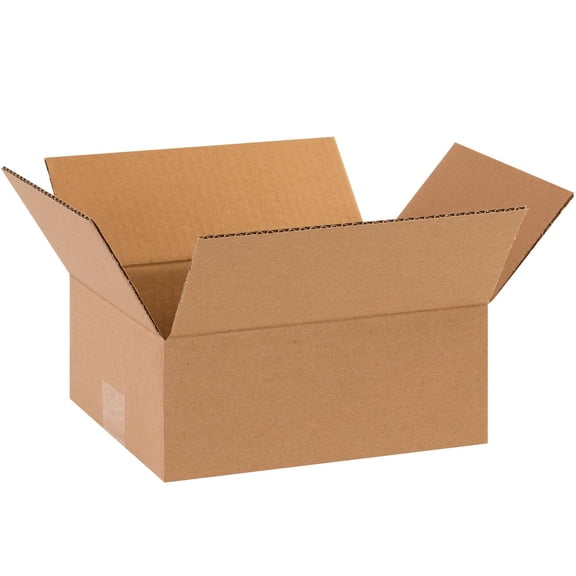 Box Partners Flat Corrugated Boxes 10" x 9" x 4" Kraft 25/Bundle 1094