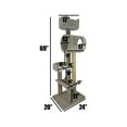 thumbnail image 3 of Maykoosh Rustic Recluse Large Cat Tower with Easy to Access Spacious Perches, Carpet Upholstered Cat Tree for All Cat Breeds, Multi-perch Cat Tree with Sisal Rope Scratch Post-Color:Neutral, 3 of 6