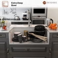 thumbnail image 4 of Mondawe Farmhouse Sink 33 inch Fireclay Apron Front Single Bowl, Kitchen Sink Drop In /Farm Sink Undermount with Custom Bottom Grid & Strainer Drain, 4 of 9
