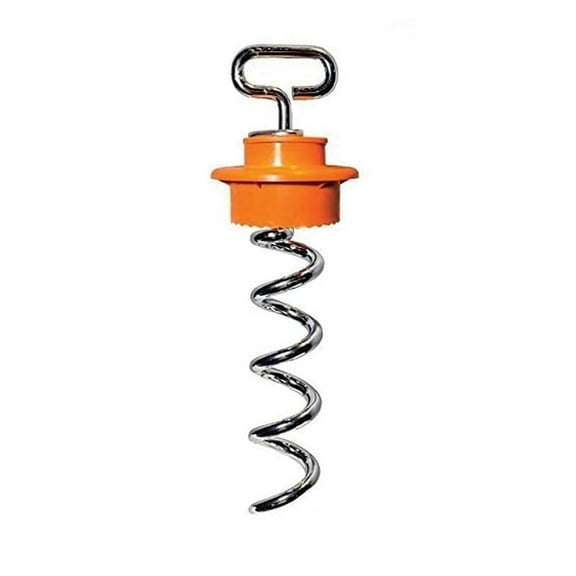 Intellileash Intelli-Stayk 18" Surface-Lock Pet Tie-Out Stake, Up to 100 lb, Orange