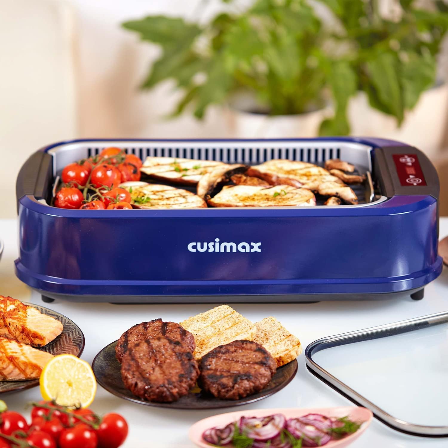 Cusimax Smokeless Electric Grill with Turbo Smoke Extractor, Portable