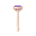 thumbnail image 3 of ANGARA Natural Bezel Set Cushion 2.2 ct Amethyst Ring with Milgrain Detailing in 14K Rose Gold for Women (Size-8mm) | February Birthstone, Anniversary, Jewelry Gift for Women | Natural Amethyst Ring, 3 of 9