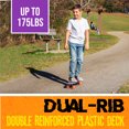 thumbnail image 3 of Flybar 22 inch Plastic Cruiser Skateboard, Non-Slip Deck, for Boys and Girls Ages 6+ up to 175lbs, Stripes Orange, 3 of 7