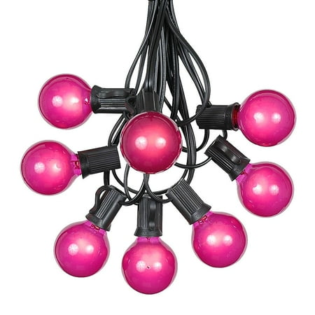 G40 Patio String Lights With 25 Pink Globe Bulbs Hanging Garden G40 Patio String Lights With 25 Pink Globe Bulbs Hanging Garden Vintage Backyard Outdoor Market Cafe