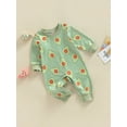 thumbnail image 3 of Arvbitana 0-24 Months Infant Baby Boys Girls Long Sleeve Romper Casual Cartoon Avocado/Bread Egg Print Jumpsuit Clothes, 3 of 8