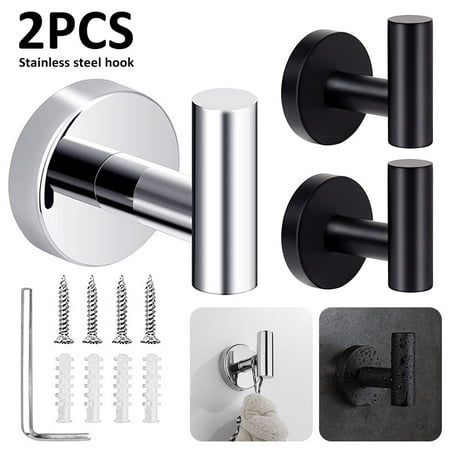 

Protoiya 2 Pcs Bathroom Towel Hook Coat Hook Robe Hook 304 Stainless Steel Wall Mounted Door Hanger Heavy Duty Towel Wall Hanger for Bathroom Hotel Kitchen