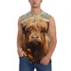 thumbnail image 1 of Fotbe Cute Floral Cow Men's Camiseta sin Mangas Estampada para Hombres, Playera Casual para Gimnasio, Entrenamiento, Playa-Large, 1 of 7