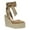 Brown, variant on Women Round Toe Ankle Wrap Espadrilles Sandals Platform Wedge High Heels Pumps Comfortable Date Dressy Shoes Size 7 Brown