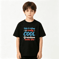 thumbnail image 2 of Cool Grandson Boys Graphic Print T-Shirt, Funny Family Quote Graphic 100% Cotton Kids Short Sleeve Tee, 2 of 5