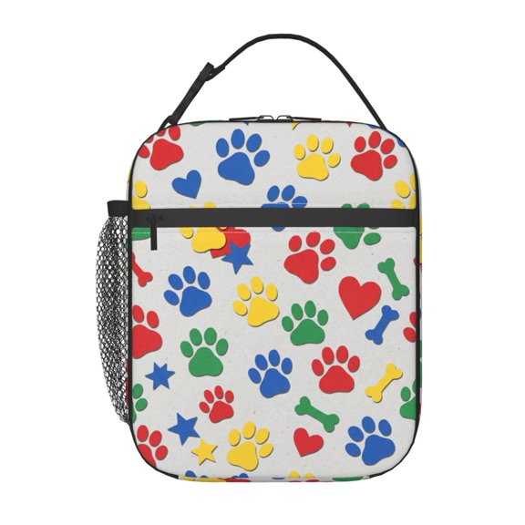 Dog Paw Insulated Lunch Bag For Women Men, Reusable Lunch Box, Thermal Lunch Tote For Office Work Travel, Portable Cooler Bag