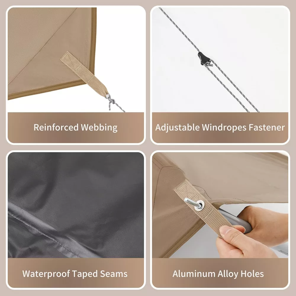 Naturehike Camping Tent Tarp with Poles, Waterproof PU 18000mm+, Anti-UV UPF2000+ Camping Sun Shelter Rain Fly, Camping Tent Canopy, 16.4x12.5ft