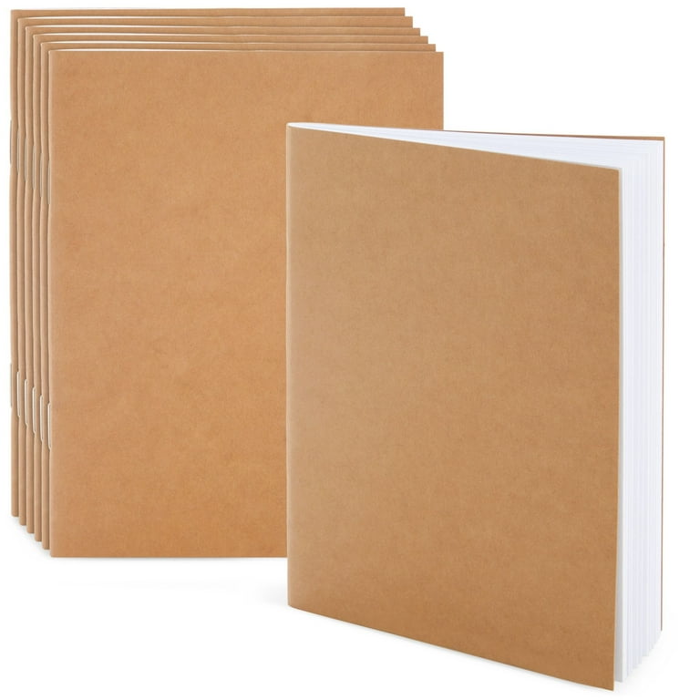 Paper Junkie Hardcover Blank Book - 6-Pack Unlined Sketchbooks, Unruled Plain Travel Journals for Students Sketches, Children's Writing Books, White
