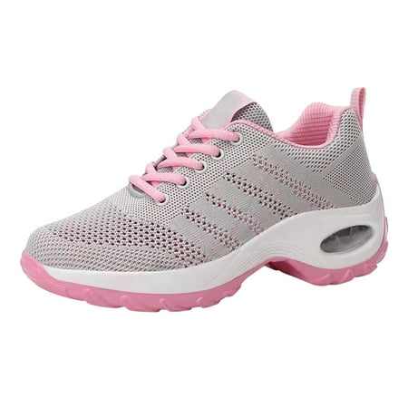 KELINFONG Womens Mesh Lightweight Running Shoes Lace up Walking Shoes with Air Cushion and Arch Support