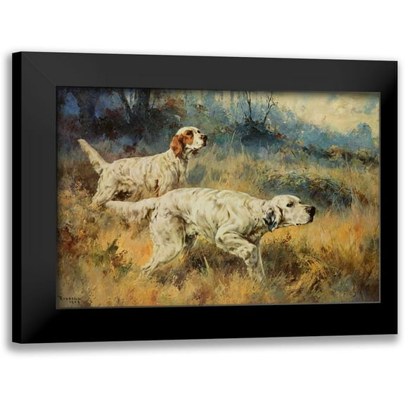 Rosseau, Percival L. 14x11 Black Modern Framed Museum Art Print Titled - Two Setters