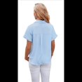 thumbnail image 4 of Camisa de Corta con Botones para Mujer, Color Azul , Talla L, 4 of 10