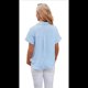 thumbnail image 4 of Camisa de Corta con Botones para Mujer, Azul , Talla XXL, 4 of 10