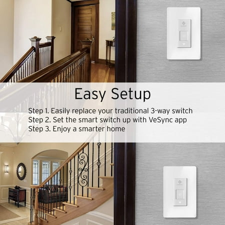 Etekcity - Wi-Fi Smart 3-Way Light Switch (2-Pack) - White