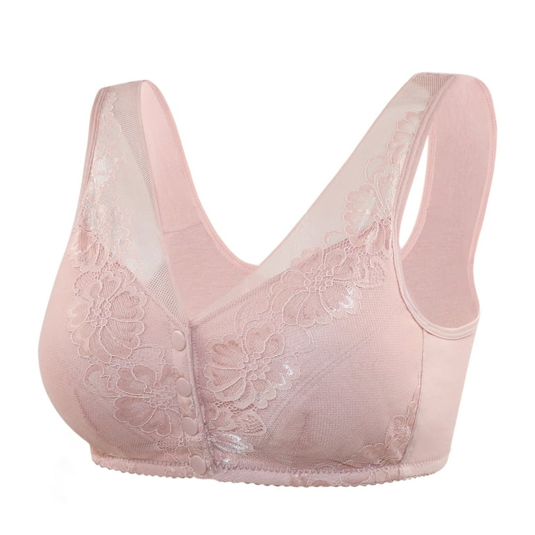 omen Lace Front Button Shaping Cup Adjustable Shoulder Strap Large Size Bra  - Soft, Breathable, Adjustable and Comfortable