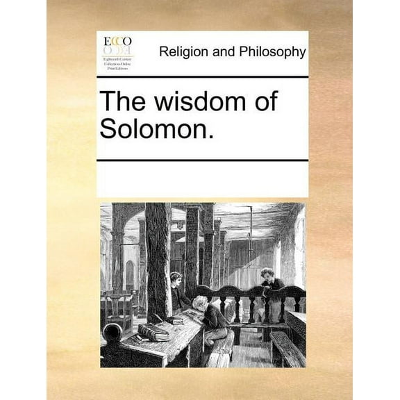 The Wisdom of Solomon. (Paperback)