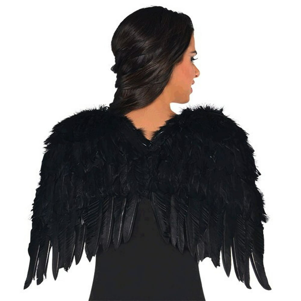 Black Feather Wings 22 inch Dark Angel Costume - Walmart.com - Walmart.com