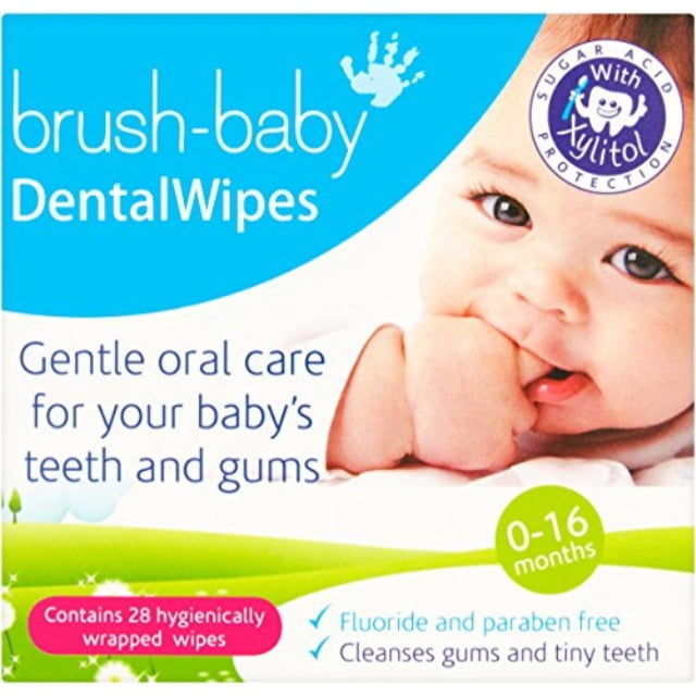 Brush Baby Teething Relief Dental Wipes for Ages 0Toddler Naturally Eliminate Teething Pain