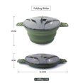 thumbnail image 2 of Yucurem Foldable Portable Camping Cooker Pot Silicone Outdoor Kettle Pot Camping Kitchen Utensils (Army Green), 2 of 10