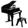 Hape Grand Piano in Black, Toddler Wooden Musical Instrument, 30 Keys, Includes Bench