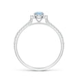 thumbnail image 2 of ANGARA Natural Floating Aquamarine Halo Ring with Diamond Accents in 14K White Gold for Women (Size-4mm) | March Birthstone, Birthday, Anniversary, Jewelry Gift for Women | Natural Aquamarine Ring, 2 of 8