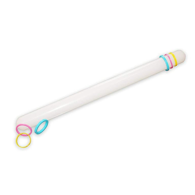 Fondant Rolling Pin with Rings, 20-Inch Non-Stick Plastic for Cake  Decorating, Pizza and Cookie Rolling 