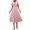 Blush Pink, variant on Women's V-Neck Puff Sleeve Dress with Decorative Button and Slit Ruched Detail 80% viscose 20% polyamide Casual Chic Wear