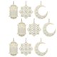 thumbnail image 3 of Eid Festival Wooden Decoration 9Pcs Hanging Pendant Crafts For Garden Decoration Light Yellow Creative Design, 3 of 3