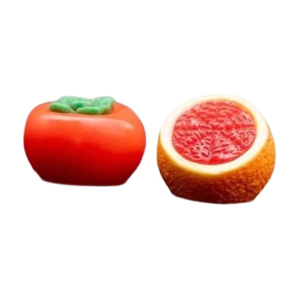 Mini adorno naranja para el salpicadero del coche, adorable adorno de fruta de resina para interiores estéticos. Naranja caqui