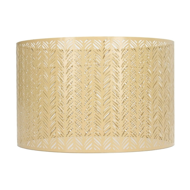 Pantalla de lámpara de tambor E27 E14 Clip en forma de hoja de abeto, cubierta de pantalla decorativa de Metal hueca para lámpara de techo de pared de mesa, color dorado