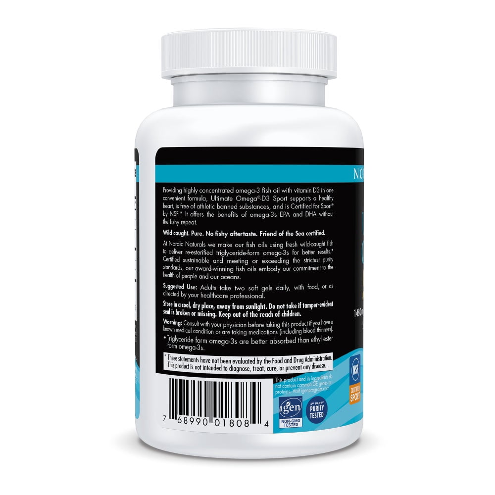 Nordic Naturals Ultimate Omega-D3 Sport, 1480 Mg, Fish Oil, 60 Ct