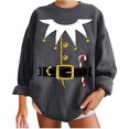 thumbnail image 1 of Sudadera con estampado de cambio de cuello redondo de manga larga suelta de Navidad vintage para mujer Pompotops gfhjh9236, 1 of 7