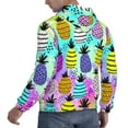thumbnail image 6 of Naloa Graffiti Pineapples Men's Casual Hooded Collar Drawstring Hoodies Pullover Sweatshirts Casual Long Sleeve Shirts-3X-Large, 6 of 7
