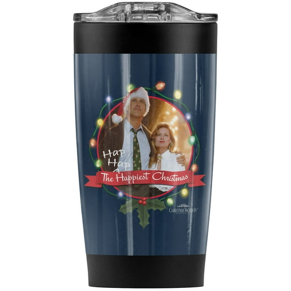 Christmas Vacation/Ha Ha Happiest Stainless Steel Tumbler 20 oz Coffee Travel Mug/Cup, Vacuum Insulated & Double Wall with Leakproof Sliding Lid | Great for Hot Drinks and Cold Beverages