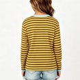 thumbnail image 5 of FSYBOA Girls Long Sleeve Shirts, Crew Neck Casual Striped Fall Kids Pullover Tops Size 11-12T, 5 of 8