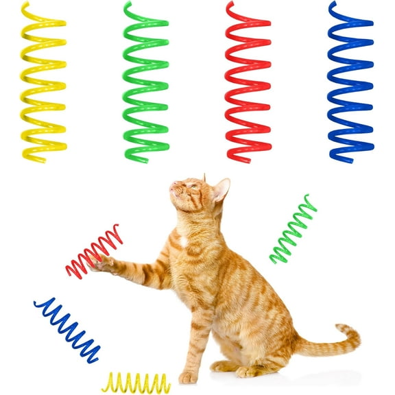 SPOT Colorful Cat Spring Toys, 3" Bouncy Coils for Indoor Cats & Kittens to Swat, Chase, Bite, Multi-Color, 10-Pack