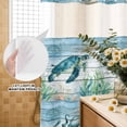 thumbnail image 2 of No Hook Shower Curtain with Built-in Rings - Marine Life Washable Waterproof Fabric Bathroom Curtains for Hotel,Rentals, 72 X 78 Inch Long , Turtle Octopus Whale Compass Starfish, 2 of 9