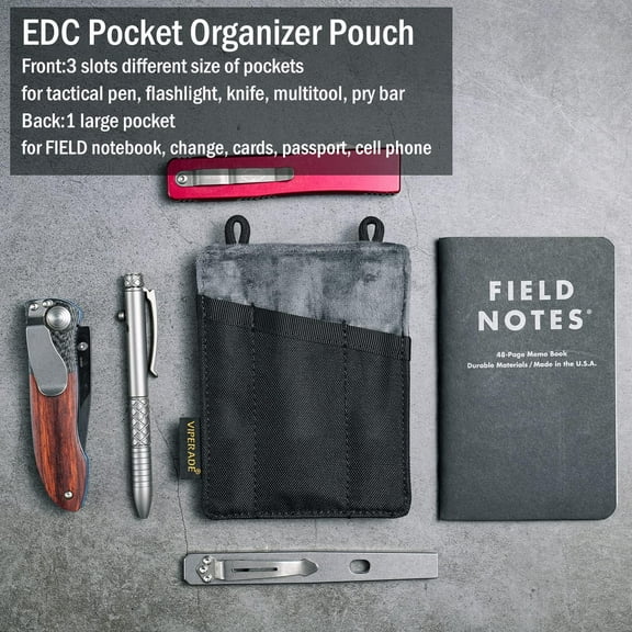 DASAW-Slim EDC Organizer, Small Pocket Organizer, Utility Pouch for Multitool, Pen, Knife, Notepad