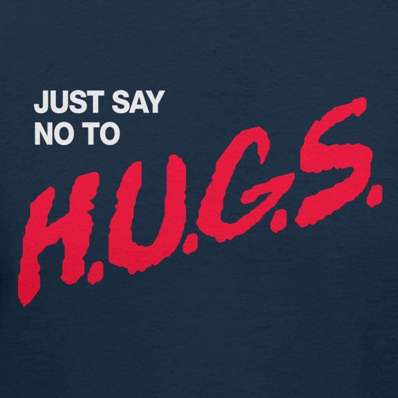 Teelocity Say No to Hugs Graphic T-Shirt (X-Large - Standard Fit, Navy)