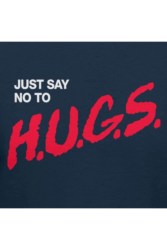 Say No to Hugs Graphic T-Shirt (Small - Standard Fit, Navy)