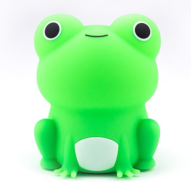 2uds. Lámpara de noche de rana Lámpara de mesa de silicona regulable regalo para niños y niñas (luz colorida)