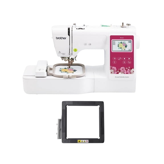 Brother Elite PE545 3.7-Inch Computerized LCD Touch Display Embroidery Machine Bundle with Magnetic Hoop (2 Items)