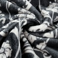 thumbnail image 3 of SoftLux Printed Luxury Velvet Plush Fleece Blanket, Full/Queen, 90" x90", Grey Floral Scroll, 3 of 6