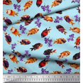 thumbnail image 2 of Soimoi Rayon Fabric Floral & Textured Fish Ocean Decor Fabric Printed Yard 56 Inch Wide, 2 of 3