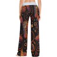 thumbnail image 4 of Women's Tribal Feathers Dreamcatcher Boho Pajama Pants, Casual Pajama Bottoms Lounge Pants Wide Leg, 4 of 7