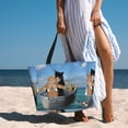 thumbnail image 5 of Rocae Two Brave Cats Are Floating On The Sea Iceberg for Large Women's Waterproof Beach Bag Tote with 7 Pockets Pool Bag for Travel Gym Vacation, 5 of 6