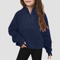 thumbnail image 2 of TOWED22 Girls Half Zip up Sweatshirt Trendy Winter Cropped Long Sleeve Shirt Pullover Youth Preppy Tween Girl Cute Clothes,11-12 Y, 2 of 5